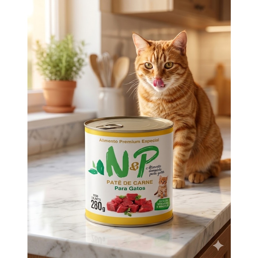 Patê Petisco Sabor Carne Gatos Premium N&P 200g