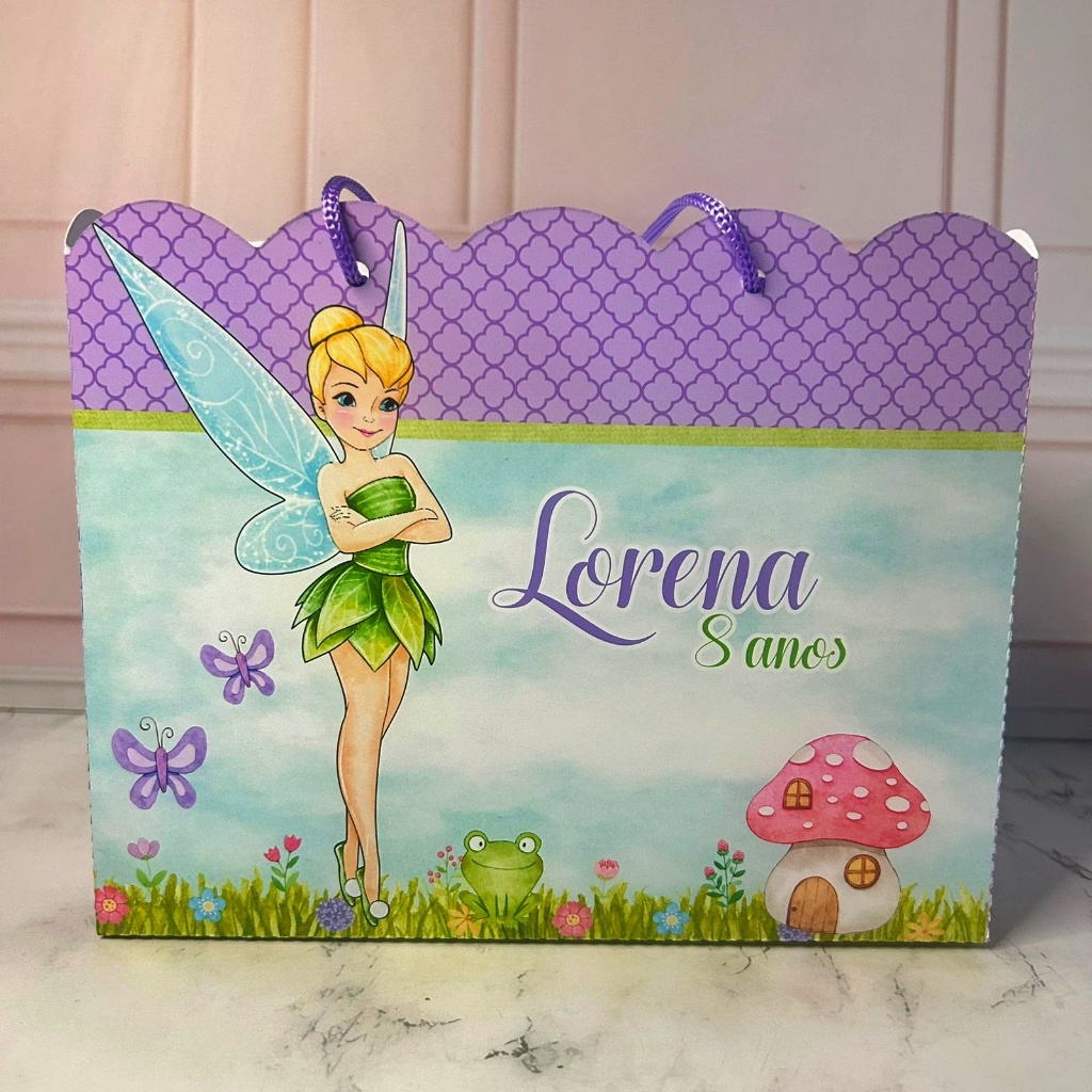 Sacolinhas Tinker Bell SININHO Personalizadas | Lembrancinha Infantil | Pegue e Monte