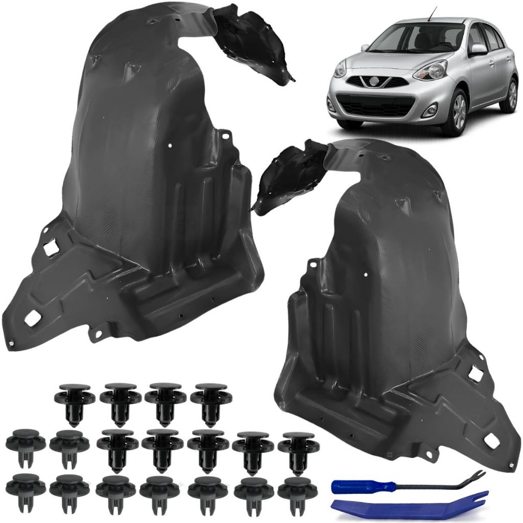 Extensor Parabarro Lameiro Protetor Capa De Roda DIanteiro Para Nissan March 2012 a 2014 Todos
