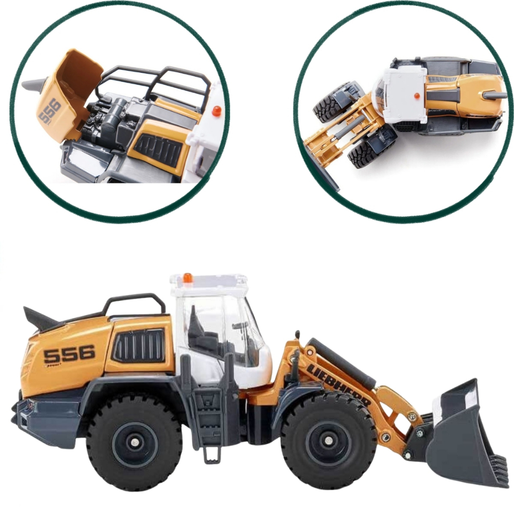 Miniatura Carregadeira de Rodas Liebherr L556 Siku 1/50 Original Metal Diecast Máquina Pesada Escala 1:50 Colecionável