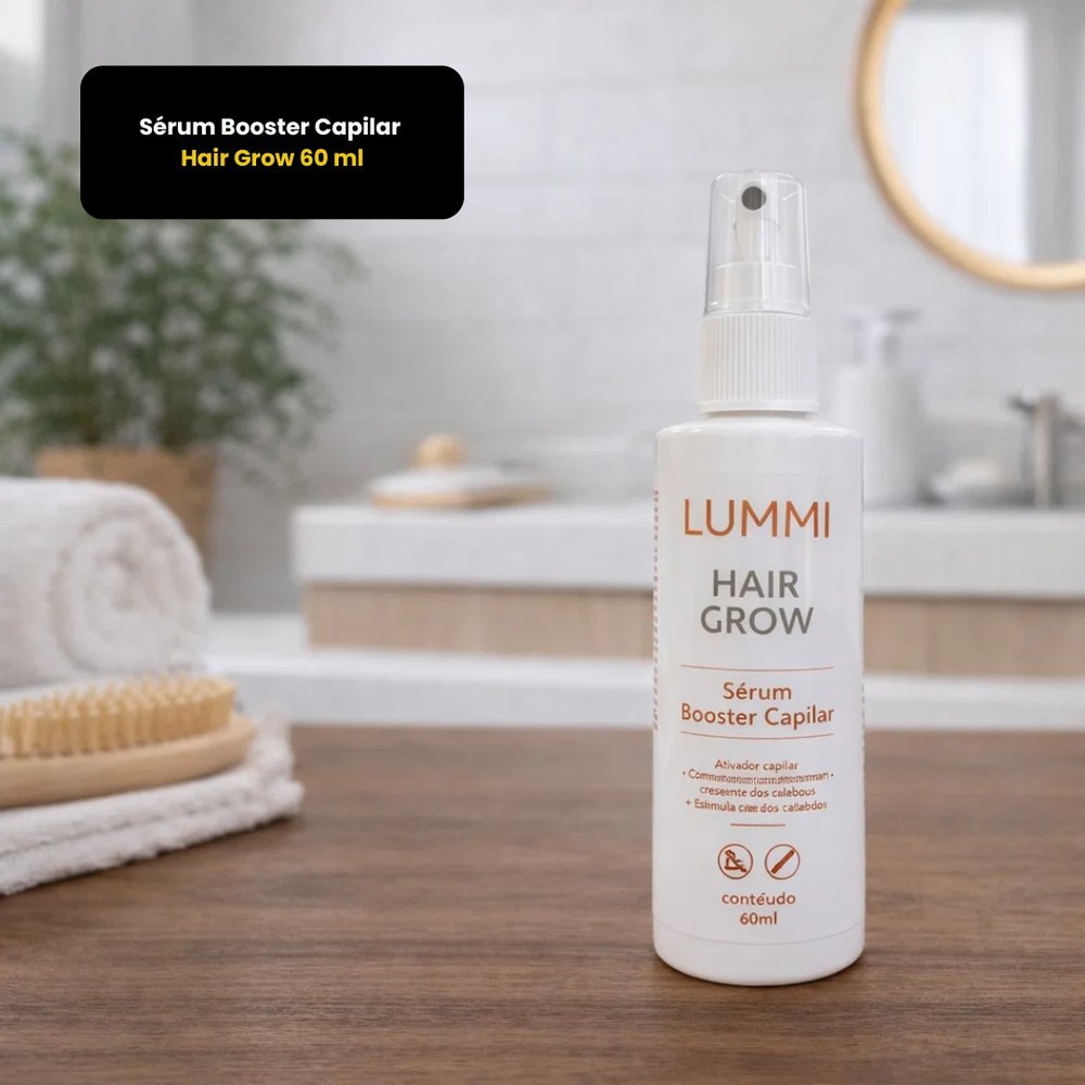 Sérum Booster Capilar Hair Grow 60ml VEGANO: estimula o crescimento saudável dos fios e reduz queda