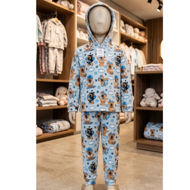 Conjunto Wnk menino em soft inverno quentinho para o frio tecido grosso TAM 10, 12 Estampas Sortidas