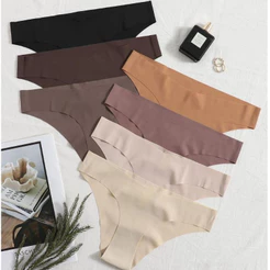Kit Calcinha Sem Costura Corte a Laser Tanga Não Marca Lingerie Feminina