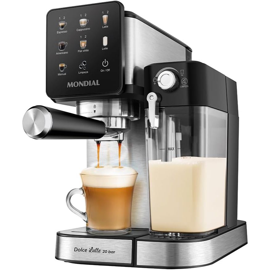 Cafeteira Espresso, MONDIAL, Automática Dolce Latte 20 bar, Preto/Inox 1250W, 110V - CCL-01