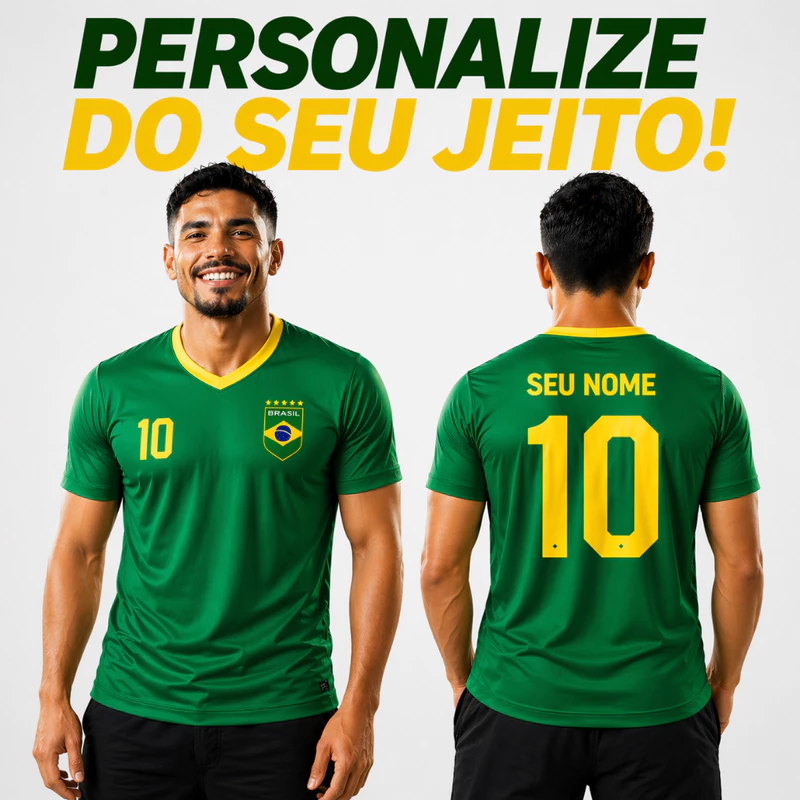 Camiseta Brasil Personalizada - Só R$ 32,48! 🇧🇷