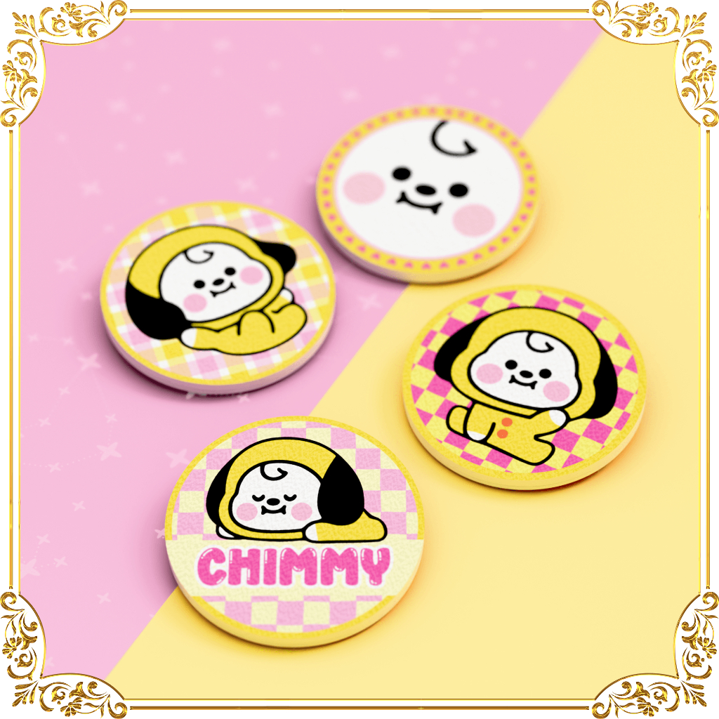 Bottons Premium Baby Chimmy ✨– KPOP Fofo Idol Coreano Kawaii BTS BT21 Army Decoração Prova d'Água