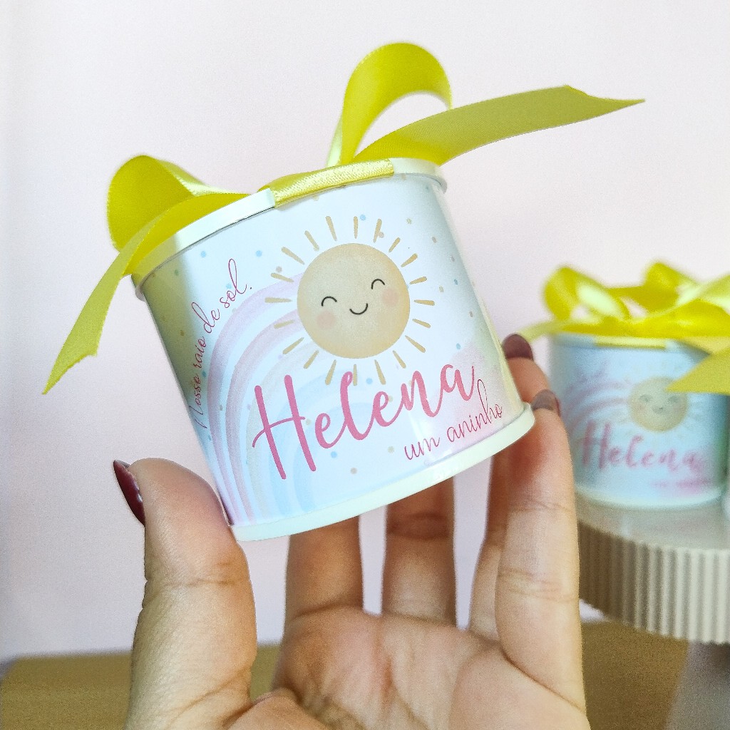 Lembrancinha Primeira Volta ao Sol Personalizada | Kit Tubolata 5x6 | Festa Infantil | Aniversário