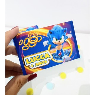 Caixa para Kit Kat Sonic - Porta kit kat Sonic - Lembrancinha Sonic