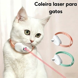 Brinquedo Laser para Gatos USB Coleira com LED Automático para Pets