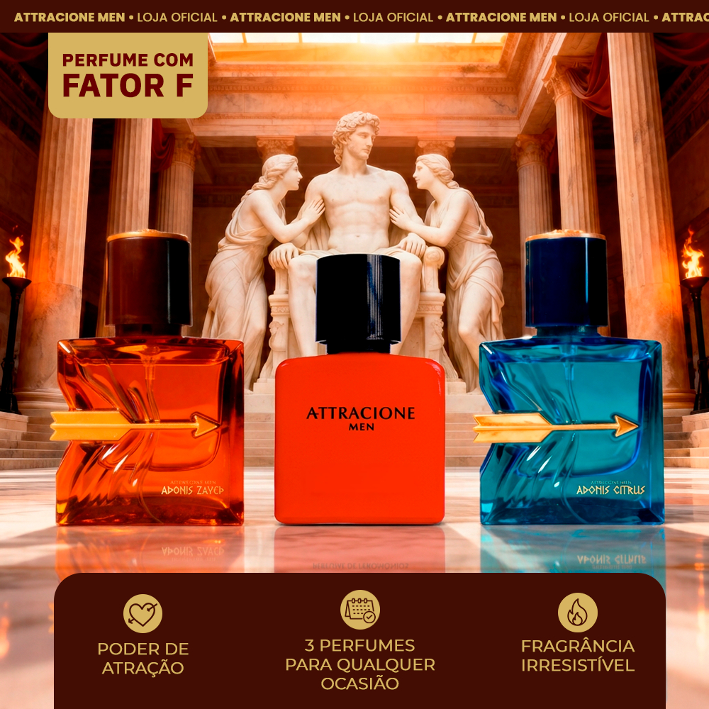Attracione Men Kit Perfume Attracione Men, Adonis Citrus e Adonis Zayed- LANÇAME