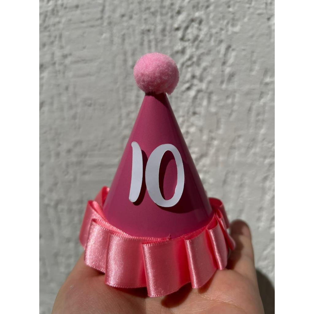 Chapéu de Festa Pet Personalizado | Aniversário Cachorro Gato Bebê Criança | Papel Fotográfico 115g | Com Nome e Idade