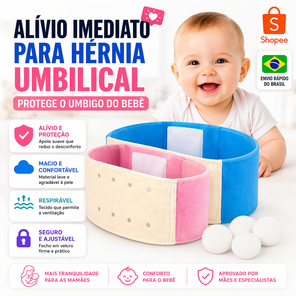Cinta para Hérnia Umbilical com 3 Almofadas Suporte Botão Umbilical de Bebê Adesivos para Tratamento