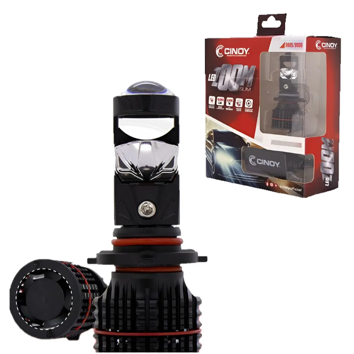 Lâmpada Ultra Led Cinoy Zoom Hb3 Hb4 Projetor Canhão 10.000 Lumens 6000k Automotiva