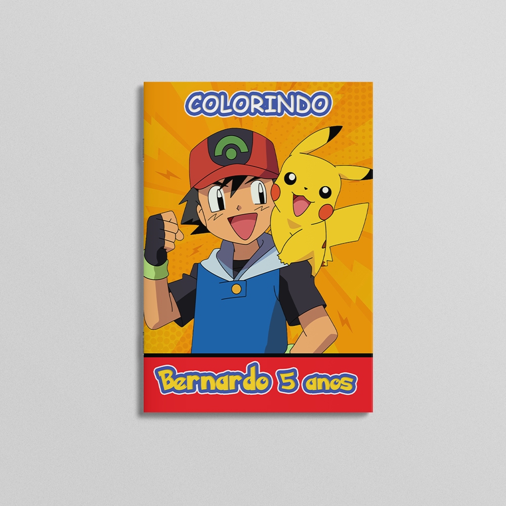 Livrinhos p/colorir Pokémon Personalizado - Lembrancinha de Aniversário