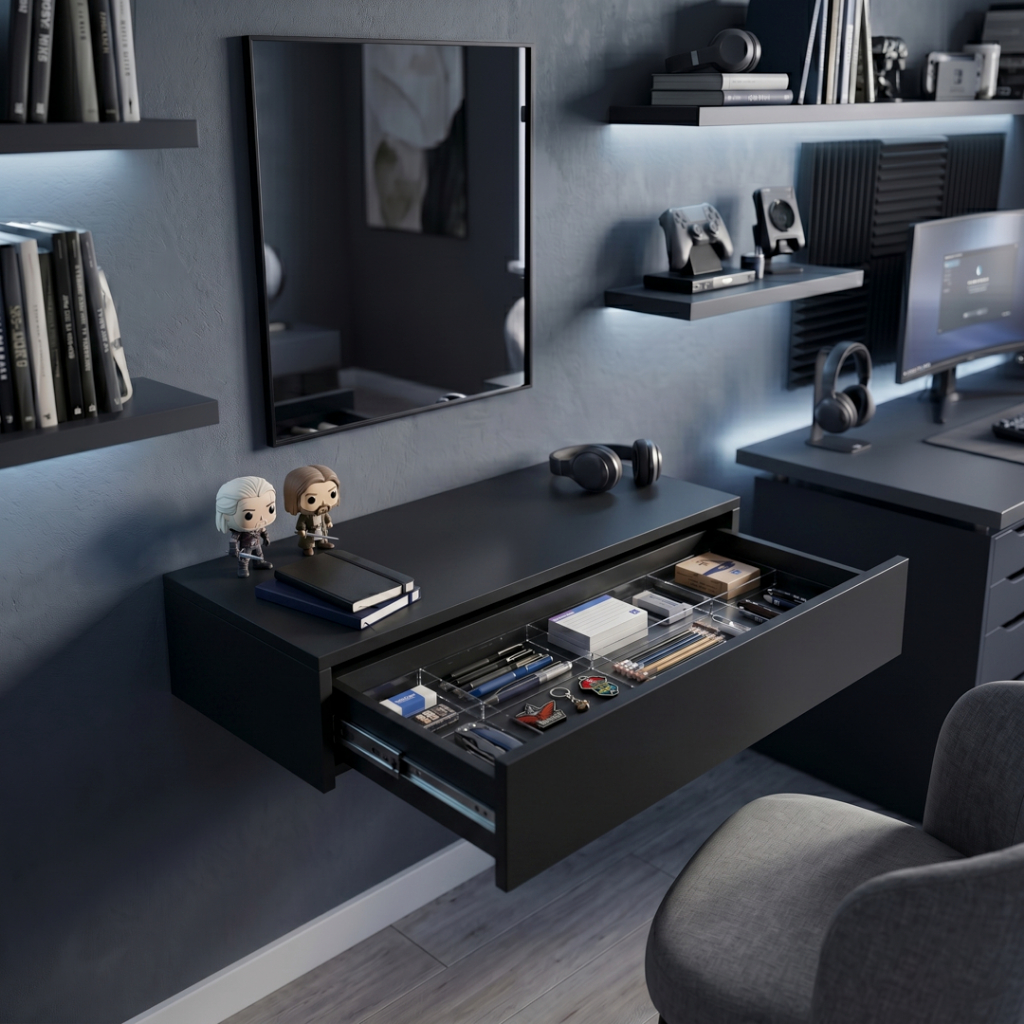 Penteadeira Suspensa com Gaveta Multifuncional Maquiagem