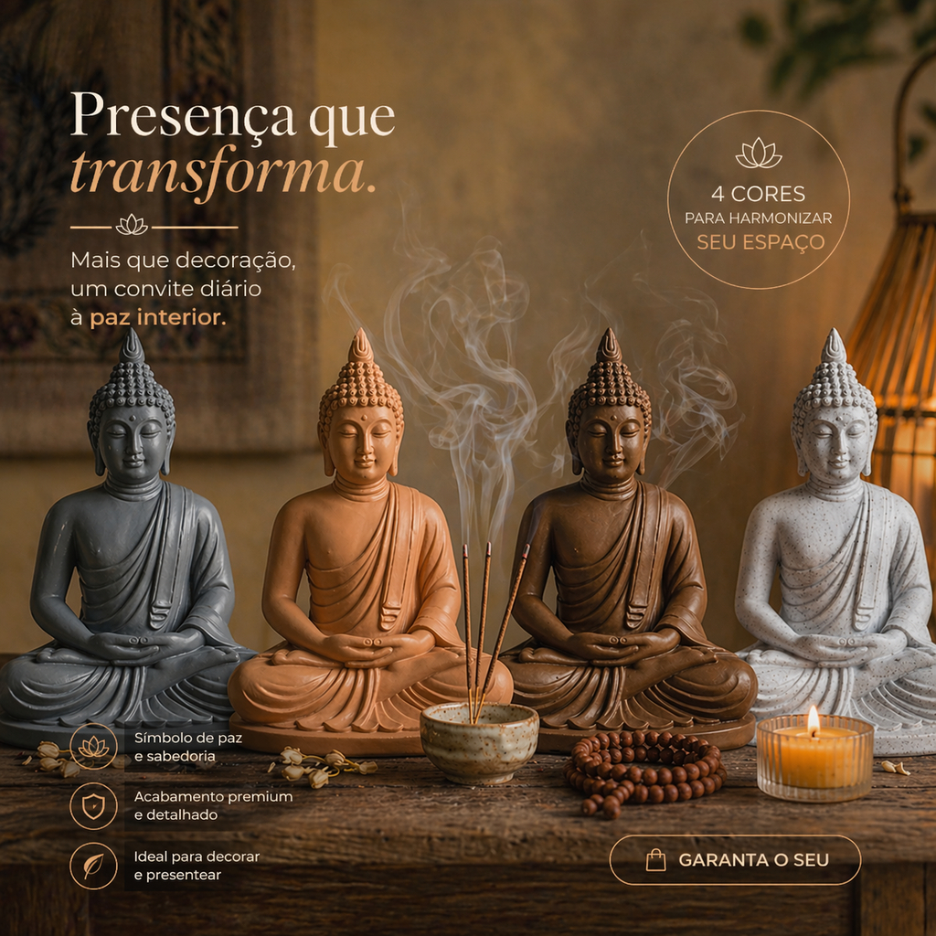 Imagem Escultura Estátua Buda Sabedoria Decorativa Sala Quarto Zen Altar Yoga Meditação Aromaterapia Cores