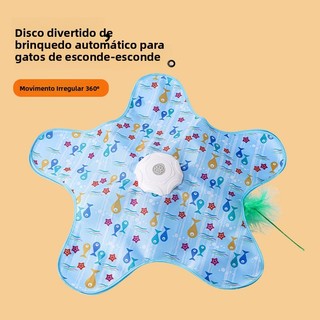 Brinquedo de Gato Estrela do Mar | Caça Inteligente 360°, Som de Pássaro, USB