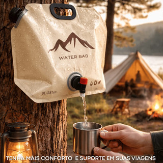 Saco De Água Bolsa Camping Dobrável Multiuso 8 Litros