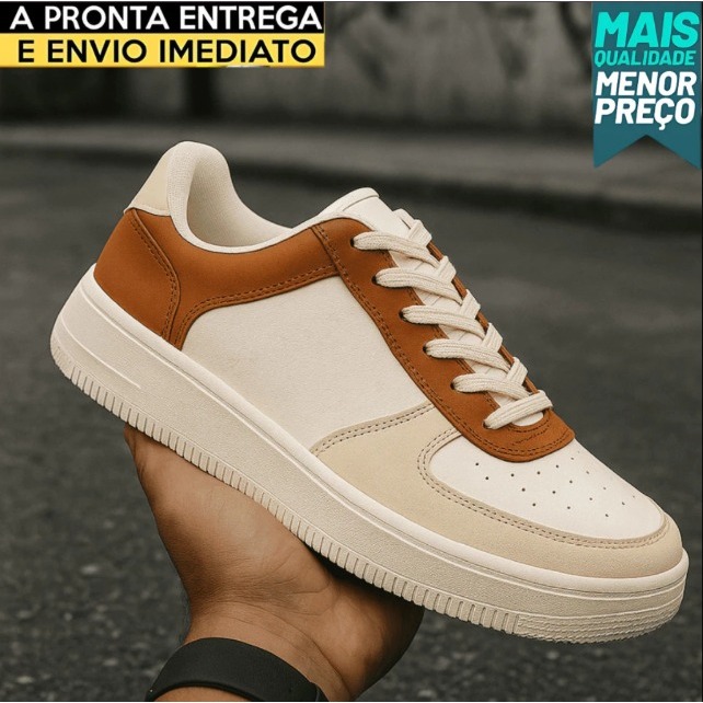 Tênis Casual Branco Masculino Feminino Academ Skate Sneakers ENVIO IMEDIATO