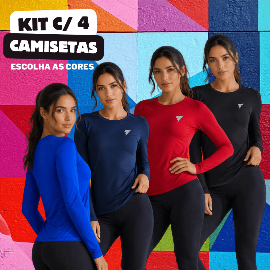 Kit 4 Blusa Uv Feminina Térmica