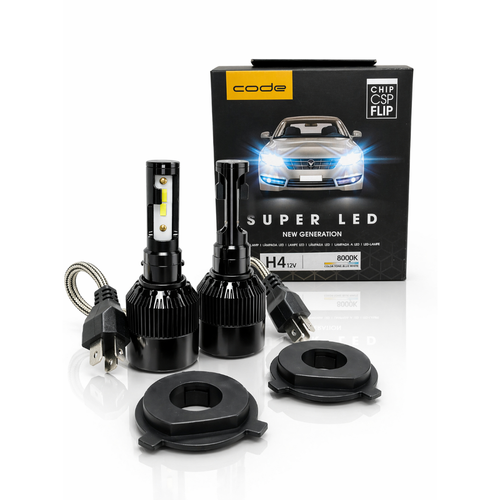 Par Lâmpada Super Led H4 Tipo Xenon 8000K Lampada Automotiva