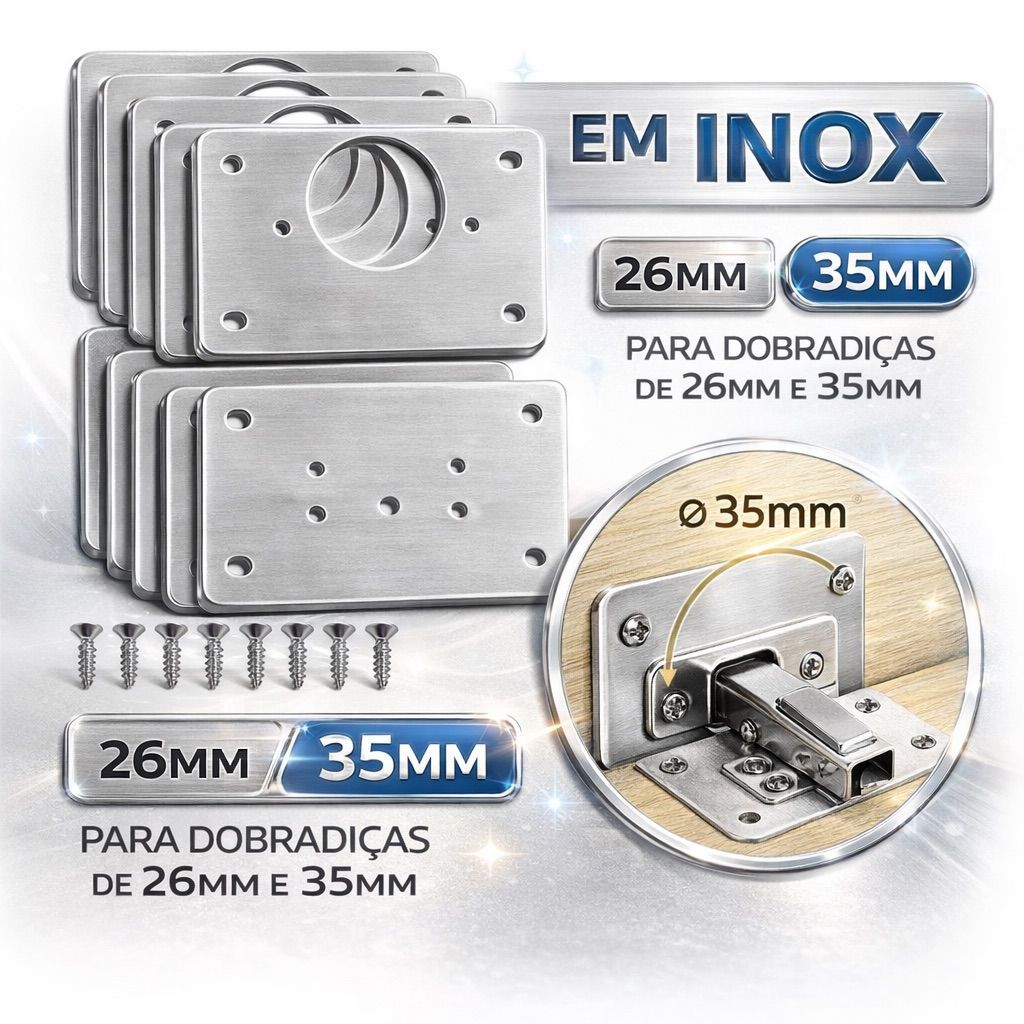 Placa De Reparo De Dobradiças Para Moveis Porta Armario