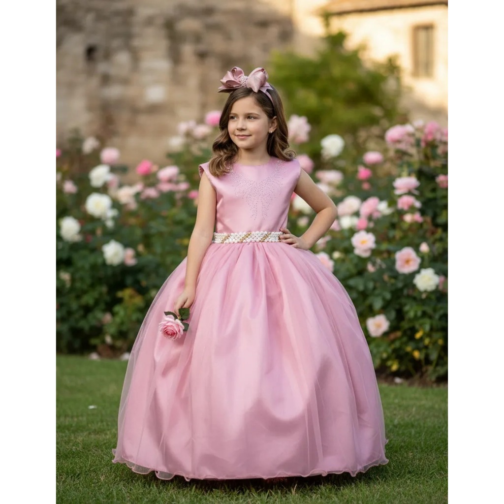Vestido Longo Larissa Rose Formatura Festa Fardamento Luxo
