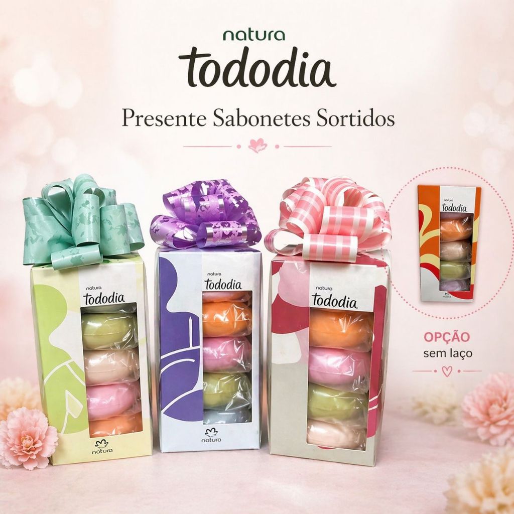Sabonetes Natura Tododia Sortidos  | Kit com Fragrâncias Variadas | Original Cx 5un sabonetes