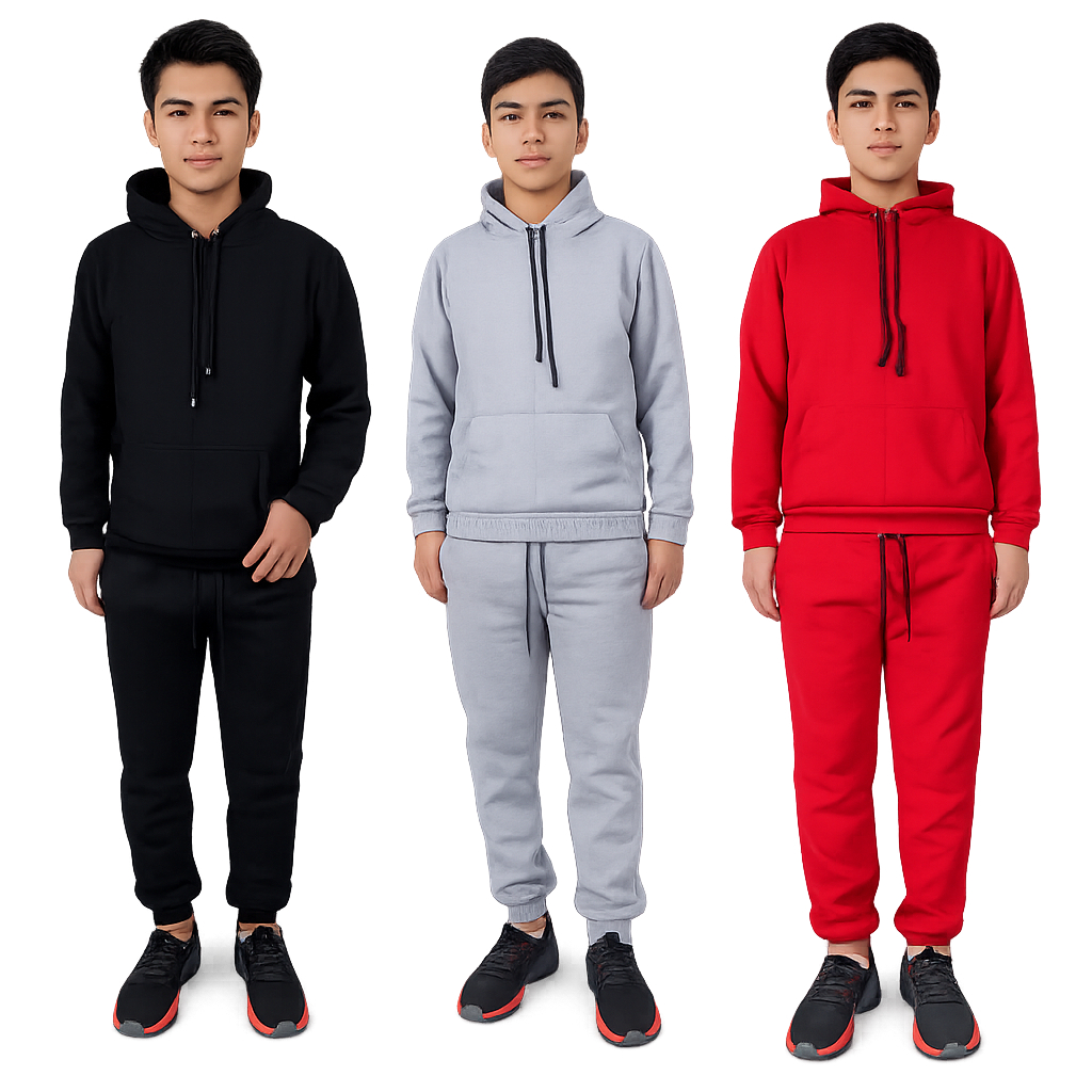 Conjunto Masculino Juvenil Estampa Lisa Calça é Moletom TENDENCIA para Frio Lanzinha confortavel