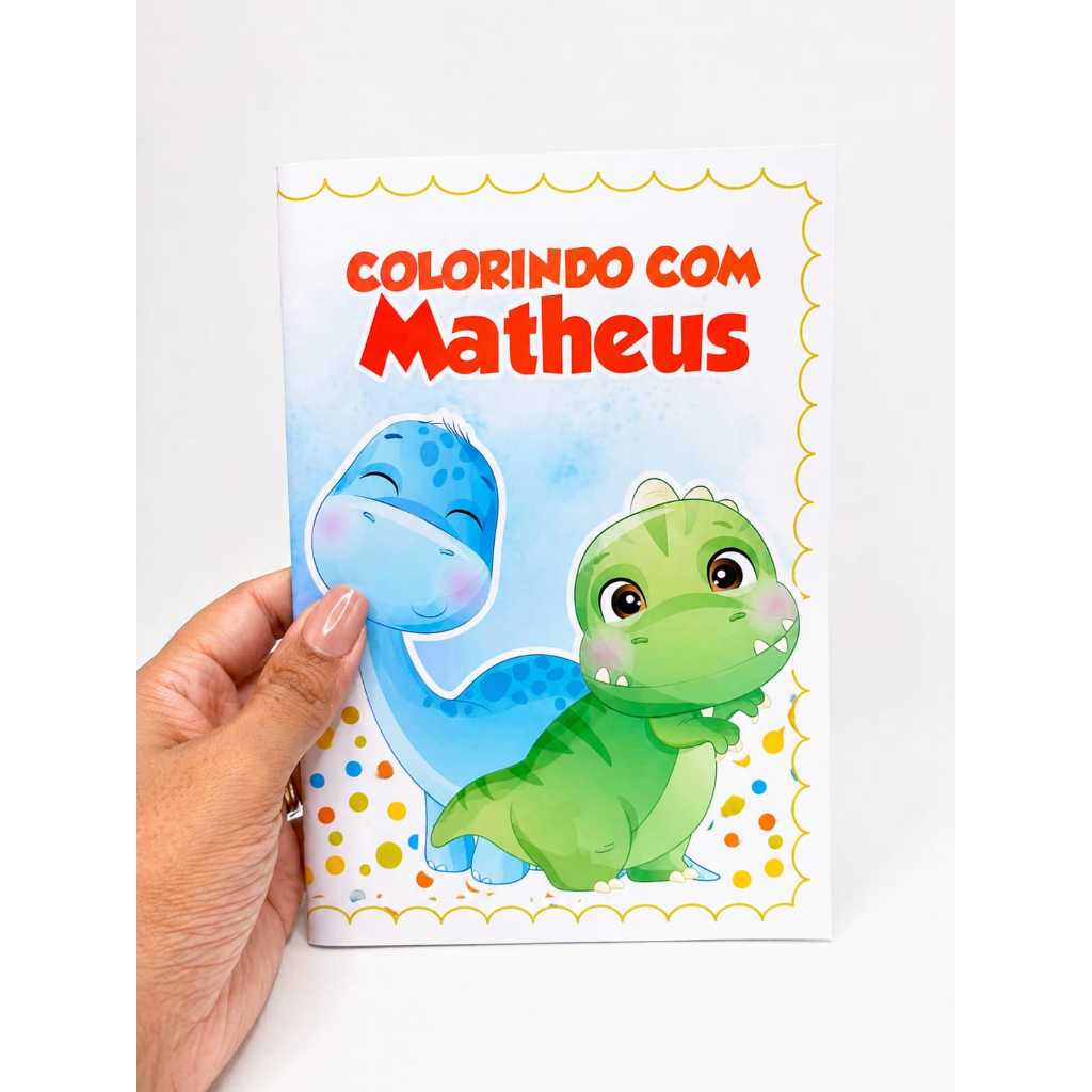 Livrinho de Colorir Personalizado Dinossauro / Dino Baby - Infantil Lembrancinha Criativa Festa