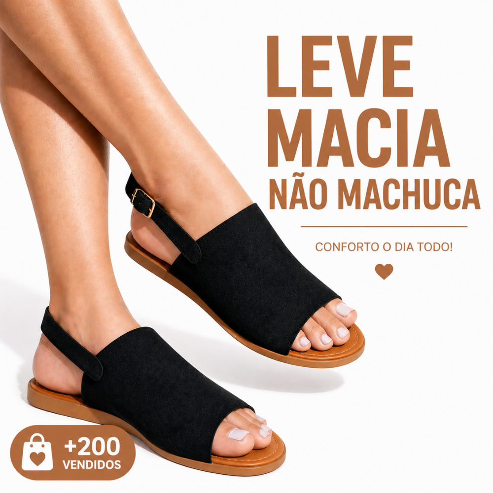 Sandália Rasteira Feminina Confortável Leve Antiderrapante Camurça Casual Dia a Dia