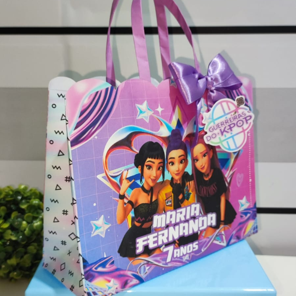 SACOLINHAS PERSONALIZADAS GUERREIRAS DO K-POP -HUNTRIX, LEMBRANCINHAS PARA FESTAS INFANTIS,#KIT PEGUE E MONTE#