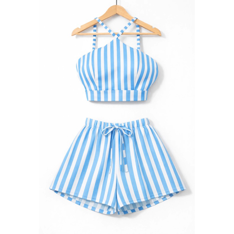 🔥OFERTA🔥 Conjunto Feminino Listrado  – Frescor e Estilo para o Verão!