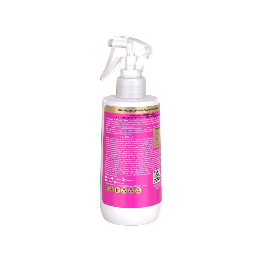 Kit Creme para Pentear Fluido + Óleo Reparador + Acidificante Super Brilho SOS Cachos De Repente Pronta!