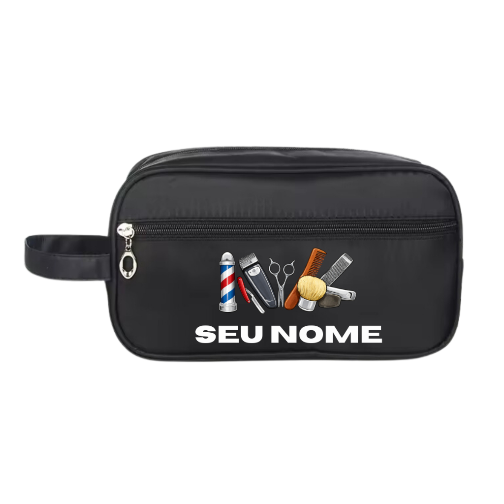 Necessaire Personalizada Bolsa Cabelereiro Barbeiro Seu Nome Impermeável