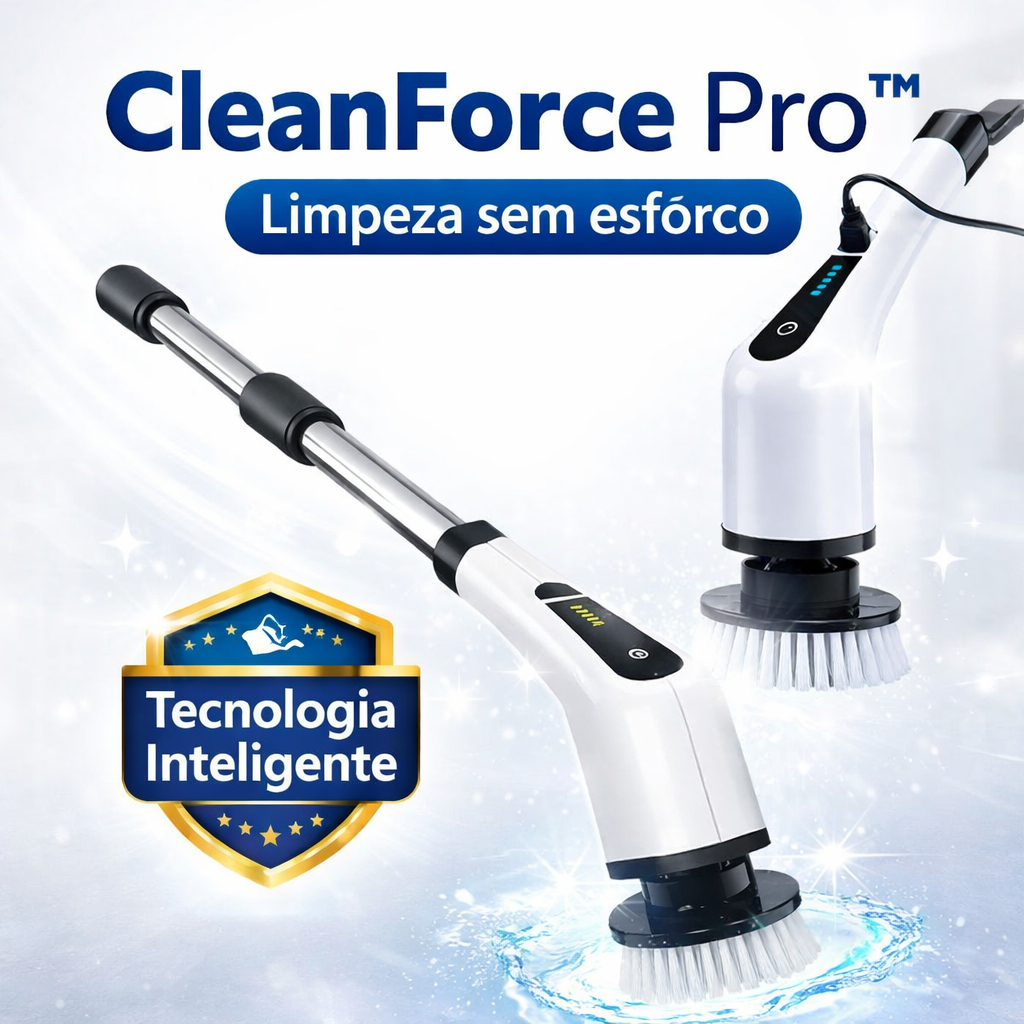 Escova Elétrica Limpeza 9 em 1 Sem Fio Rotativa Cabo Extensível Recarregável Bivolt Multiuso