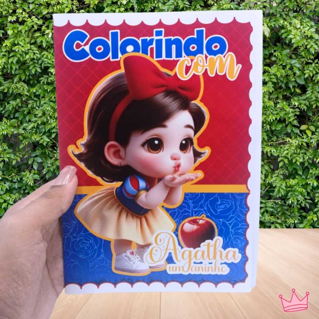 Livro de Colorir Personalizado - Branca de Neve - Infantil - Lembrancinha Criativa- Festa - Princesa