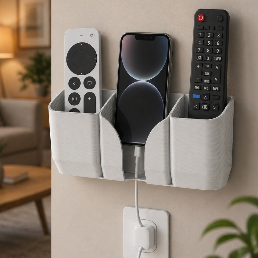 Suporte de Parede Triplo Para Controle Remoto TV Ar Condicionado Celular