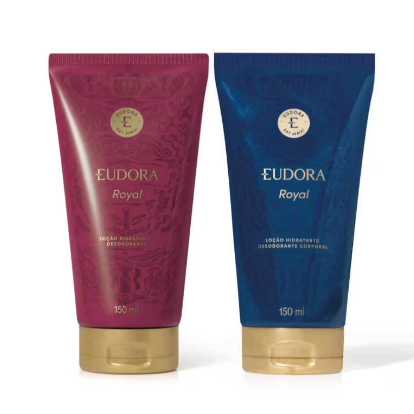 Combo Eudora Royal: Loção Corporal Feminina 150ml + Loção Corporal Masculina 150ml
