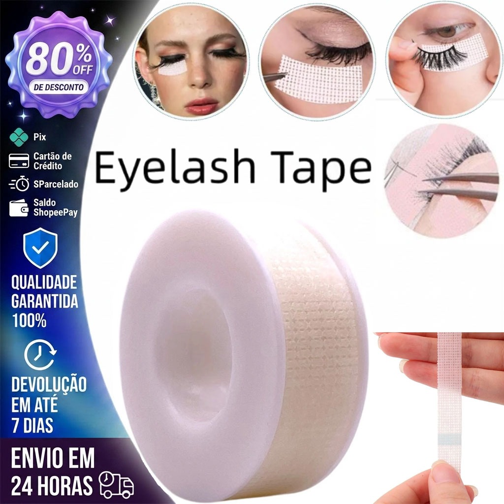 KIT 10 Fitas Siliconadas Gel para Extensão Cílios Pele Sensível Fita Siliconada Lash Designer