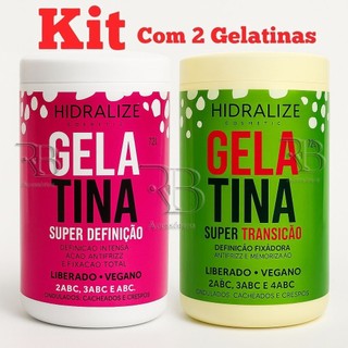 Gelatina Capilar Hidralize 1kg/2kg Super Definição Fixação Intensa Para Cachos e Crespos