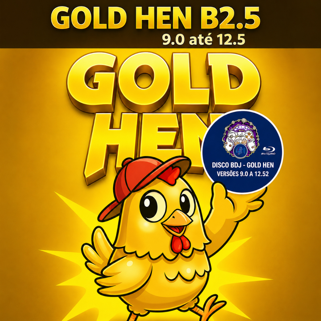 PS 4 - Disco Desbloqueio GOLD HEN - Bd-j. Firmware 9.00 À 12.52
