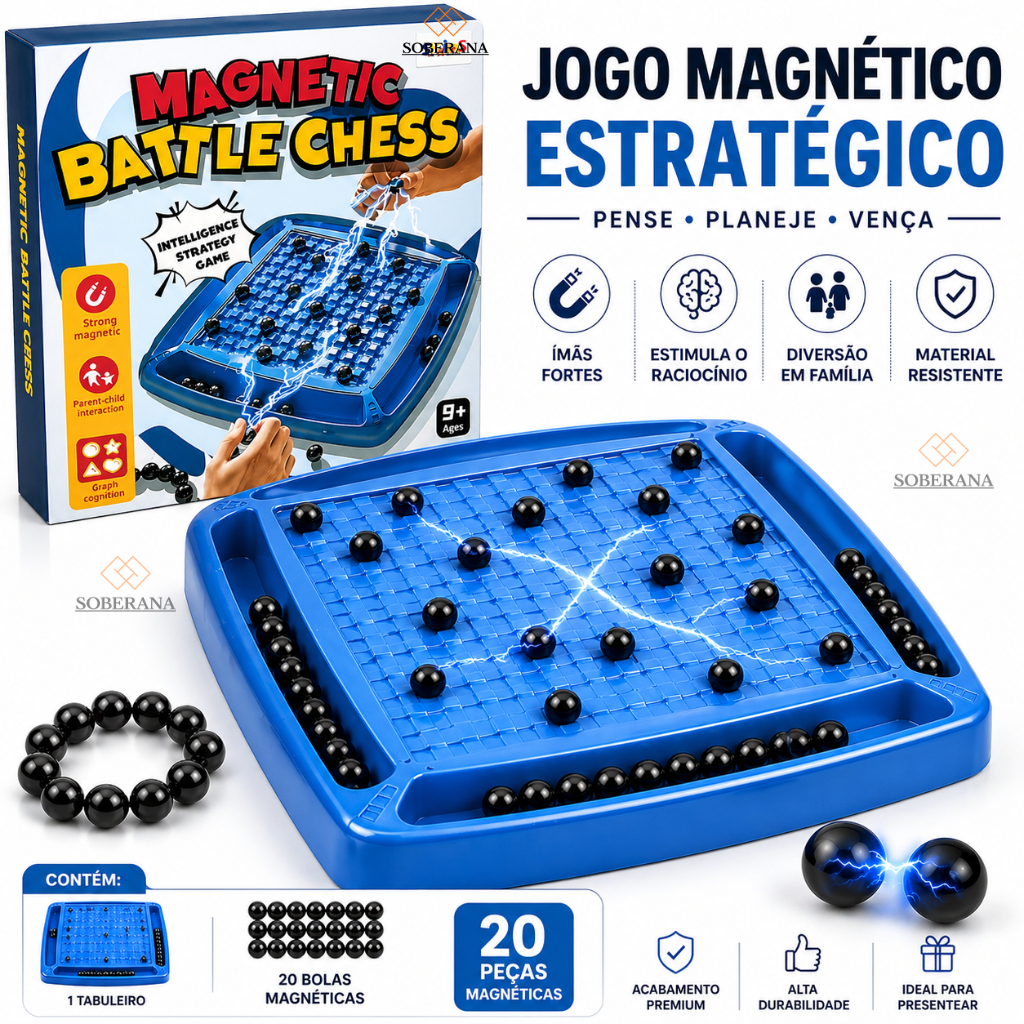 Jogo Xadrez Magnético Imã Esferas Educacional Tabuleiro Portátil Infantil Brinquedo Estratégia
