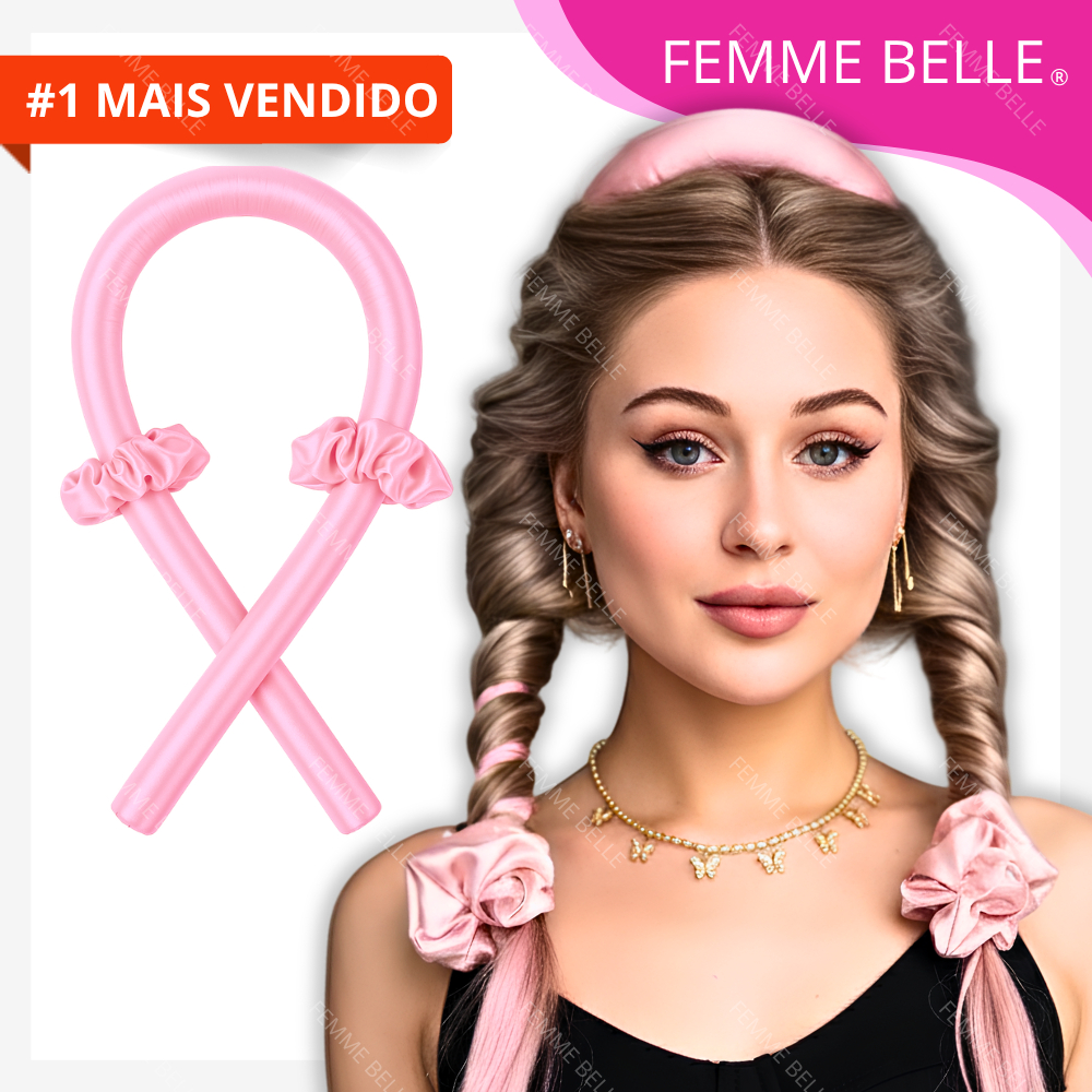 Kit Modelador de Cachos em Cetim Sem Calor Heatless Curls + 2 Xuxinhas Anti Frizz