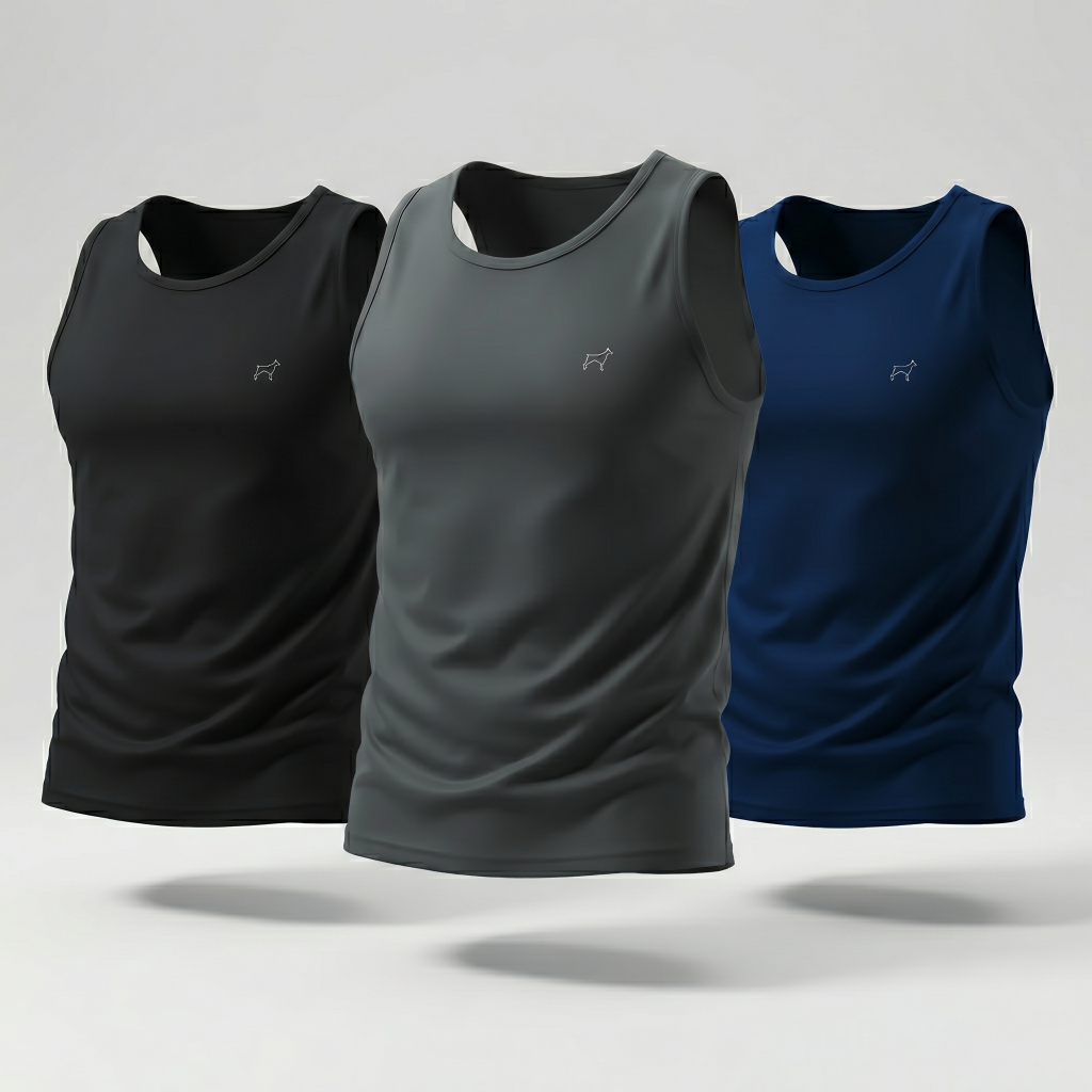 Kit 3 Regata Dry Fit Masculina Lisa Academia Esporte Treino Parvori