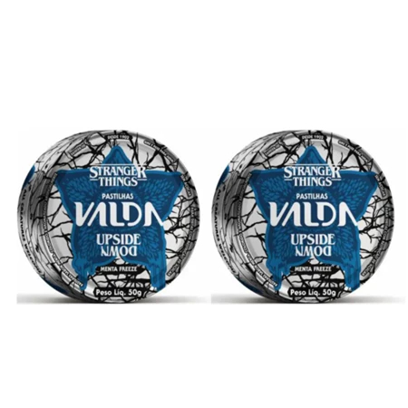 Kit com 2 Pastilha Valda Stranger Things Sabor Menta Freeze 50g