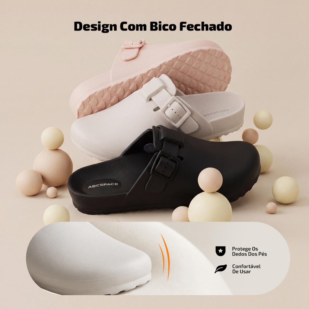 Chinelo Sandália Feminina Birken Papete EVA Plataforma Antiderrapante Confortável Ortopédico Verão Blogueira