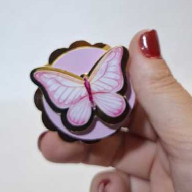 Aplique Borboleta 3D Delicado | Personalizado para Lembrancinhas e Decoração Festa - ENVIO IMEDIATO