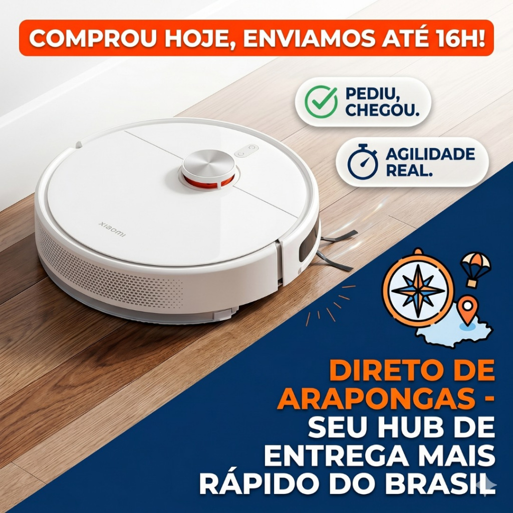 Robô Aspirador Xiaomi S40C Mapeamento Laser Lidar Aspira Passa Pano Envio Todo B