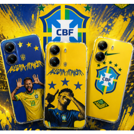 CAPA CAPINHA HEX COMPATIVEL COM POCO X8 PRO DESENHO VARIADO SELEÇÃO BRASILEIRA ANTI-INPACTO